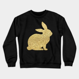 Gold Faux Glitter Easter Bunny Crewneck Sweatshirt